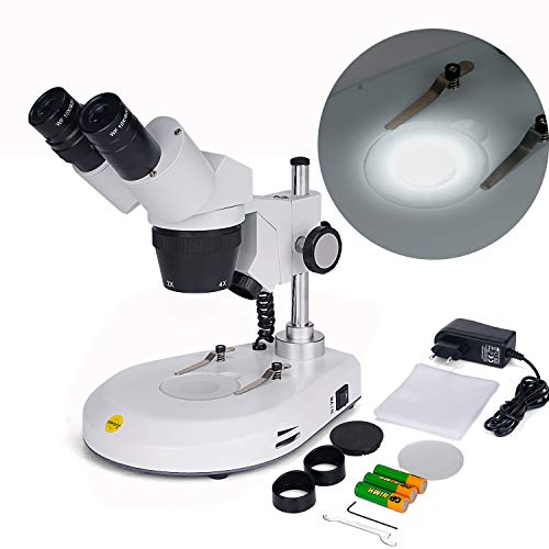 SWIFT 双眼実体顕微鏡 立体顕微鏡 LED光源付 落射、透過照明 金属製 両眼ヘッド、360度回転ヘッド 広視野接眼レンズ10X、20X付き、総合倍 41nBt6ifh+L.jpg